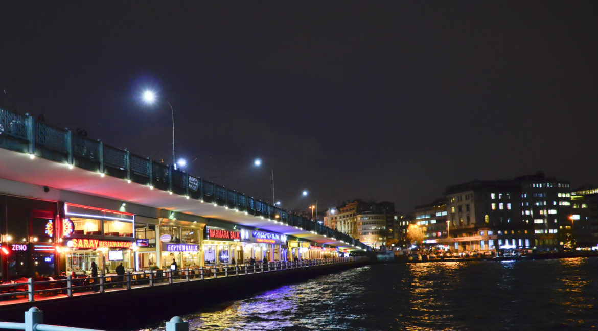 Galata Bridge, Istanbul, Restaurants on bridge, Turkey